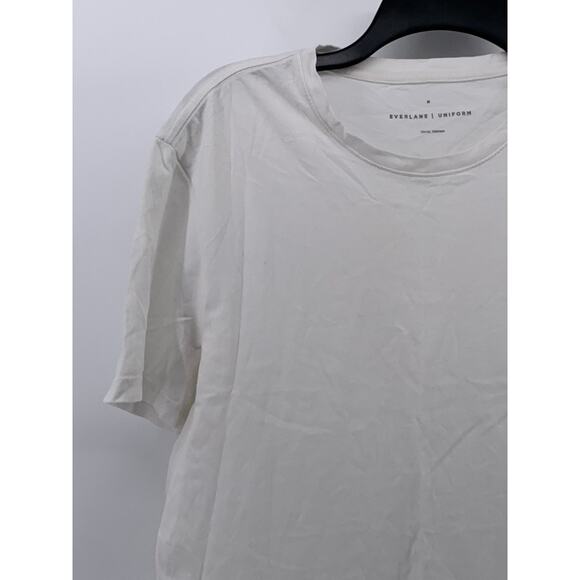 EVERLANE Men's White Organic Cotton Crewneck Short Sleeve Uniform T-Shirt SZ M - Picture 3 of 10